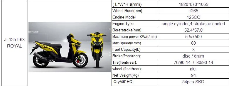 Geely Ming Motor 110cc 125cc Gas Motor Moped Scooter